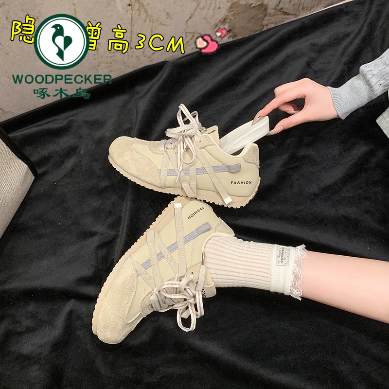 啄木鸟复古阿甘鞋女春秋2025新款学生德训鞋百搭休闲透气运动鞋女