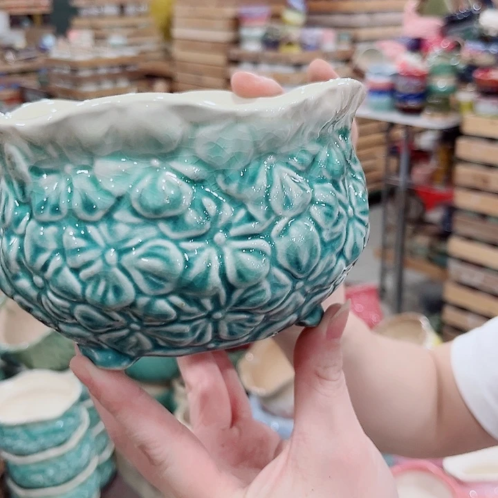 有孔.凑单10元陶瓷花盆发货！