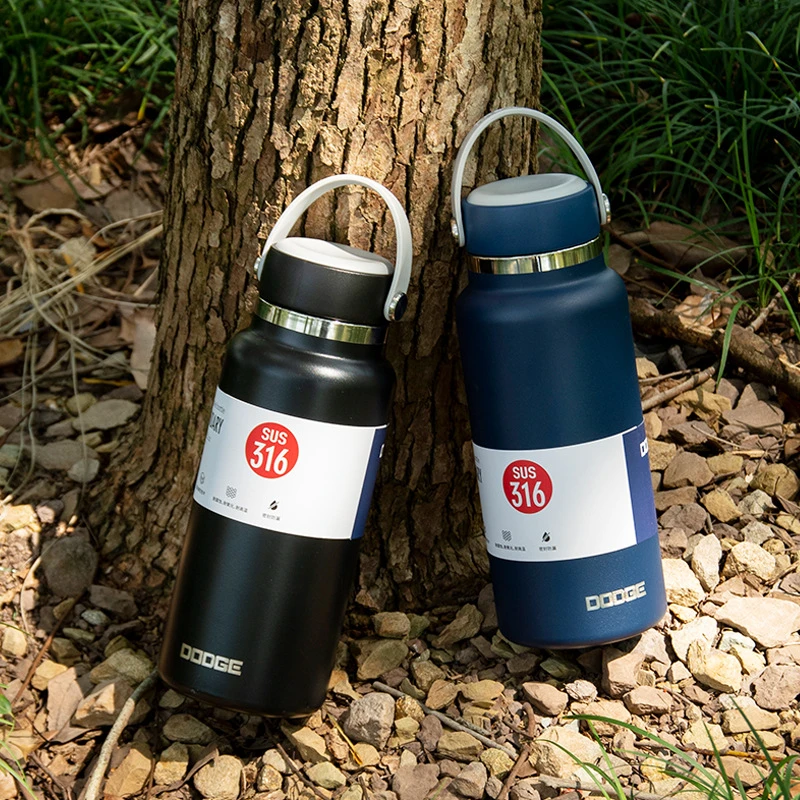 道奇新款大容量316不锈钢学生户外直身手提泡茶露营家用保温杯