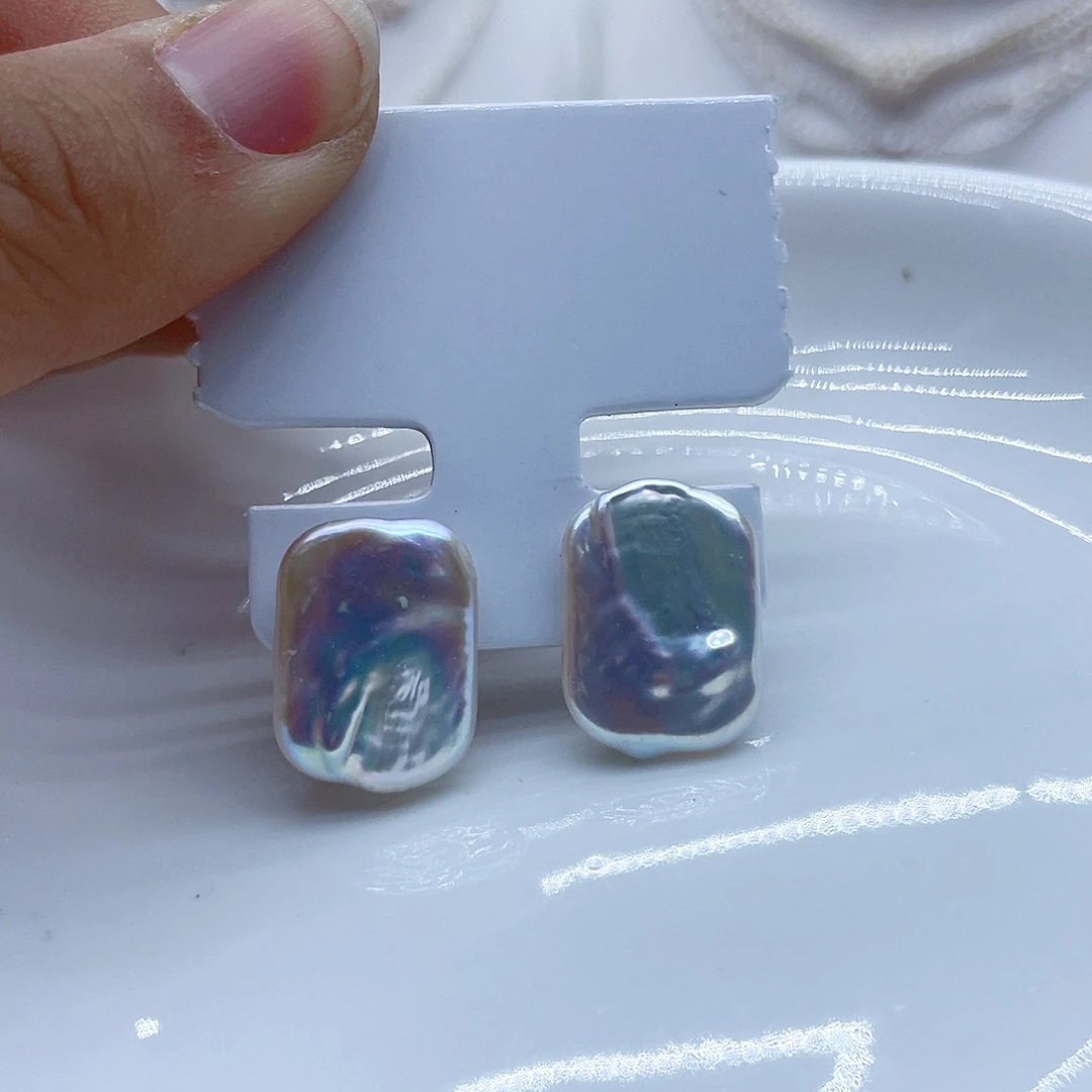 银S925镶嵌耳饰淡水珍珠