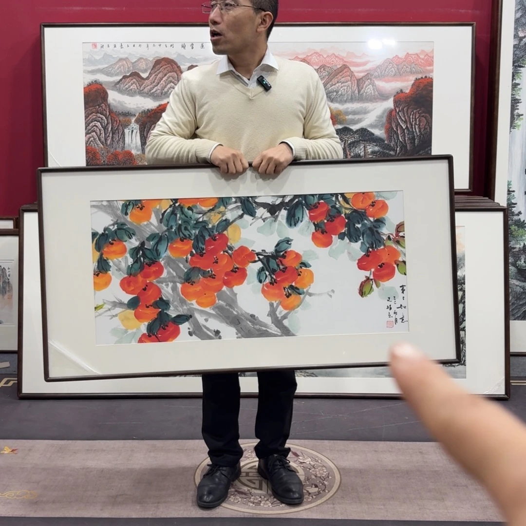 国画手绘作品带框120/60