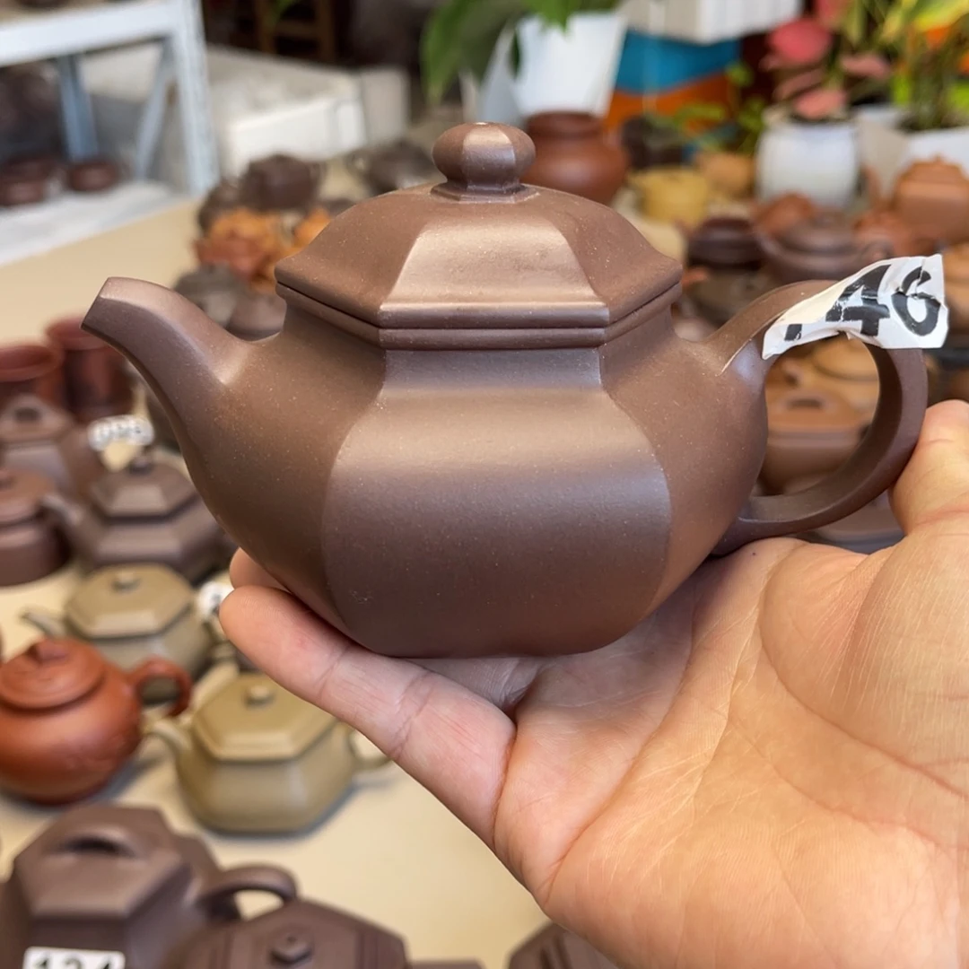 茶壶紫砂六方仿古300毫升