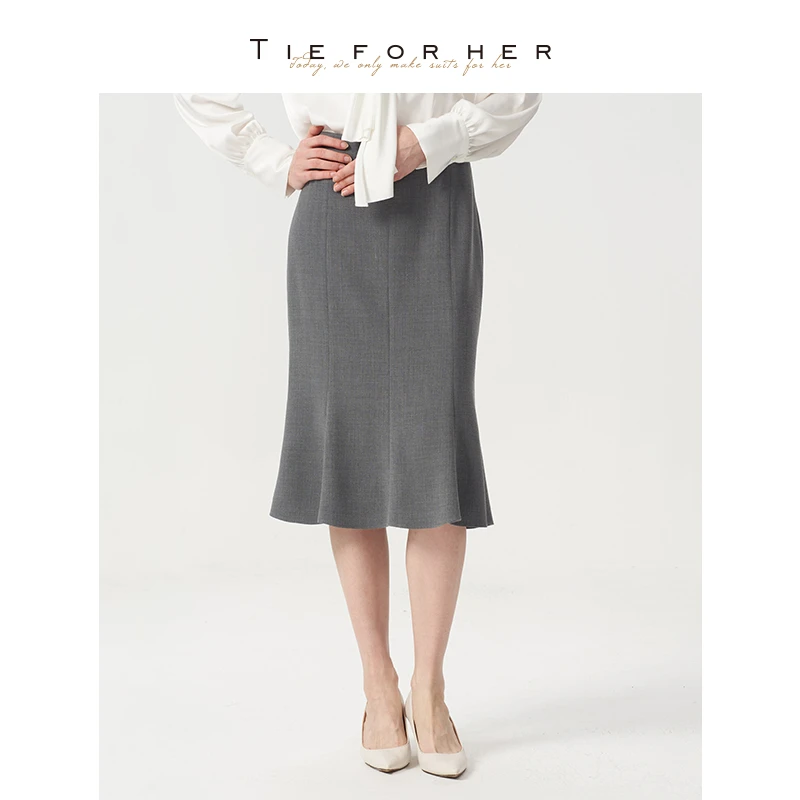 "巴黎晨雾"中长款垂坠感法式优雅气质百搭设计感鱼尾半裙女包臀