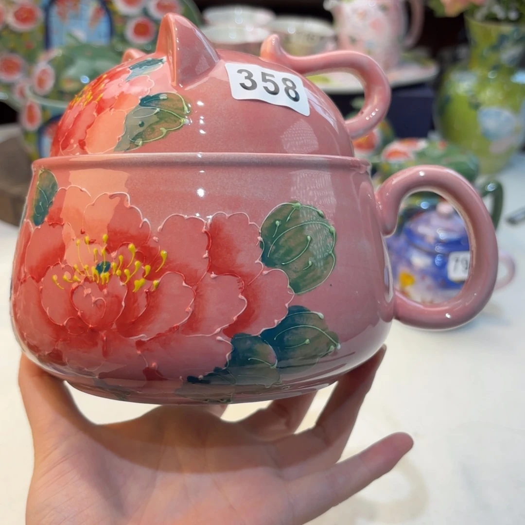 爱*景德镇手绘高温釉下彩陶瓷茶具