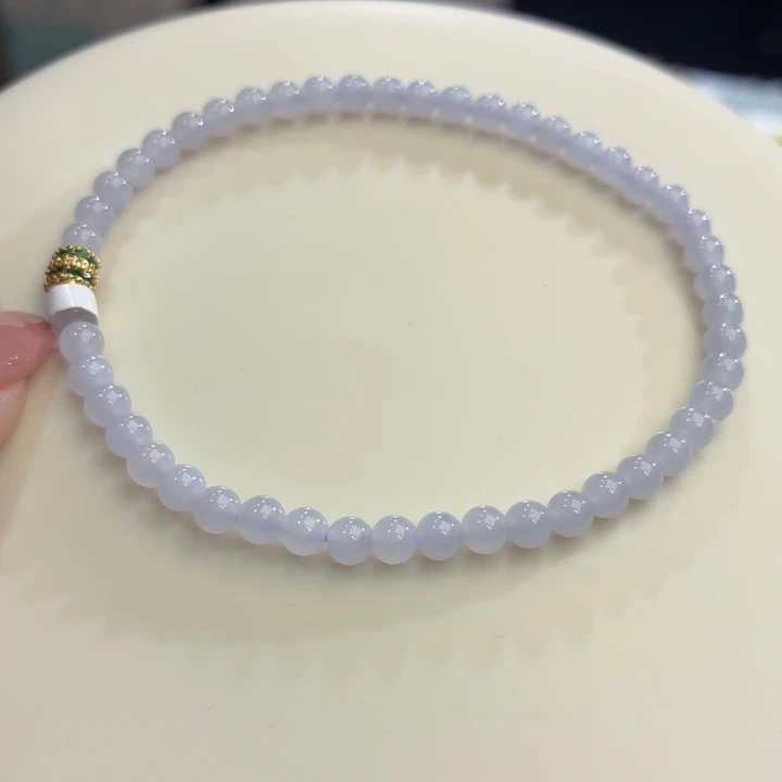 翡翠未镶嵌手链冰胶浅紫卡4