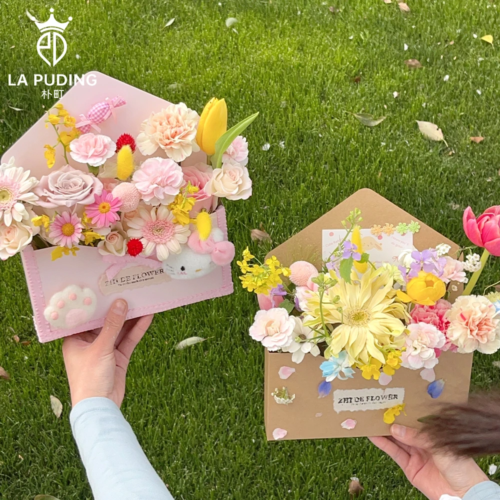 LA朴町 母亲节新品春日来信花盒鲜花束插花盒材料手工diy花艺资材