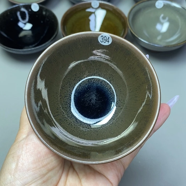 茶盏叫**哥建窑建盏磨底柴烧主人杯