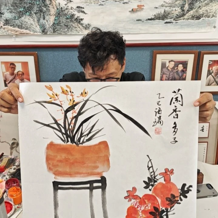 国画贾海瑞老师现场定制