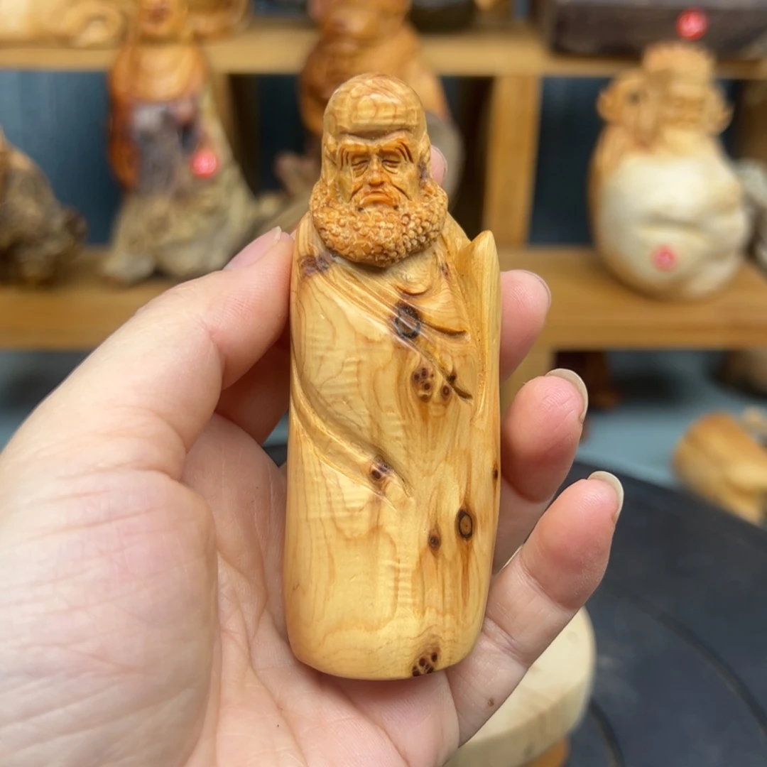 木指**墨崖柏木摆件手把件，