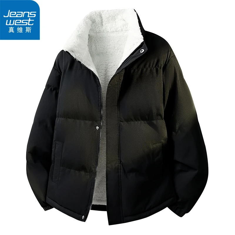 【真维斯】2025新款棉服男女秋冬季加绒加厚面包服外套长毛绒棉衣潮