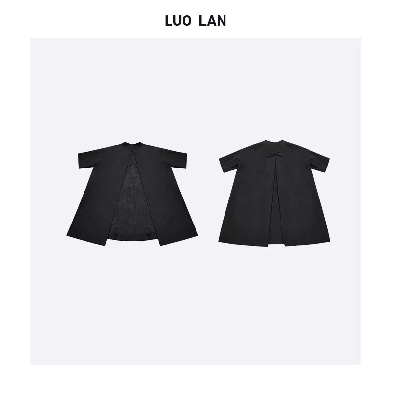 【DaMei】 极简桑蚕丝混纺休闲通勤后背蝴蝶结大衣 YLM00300