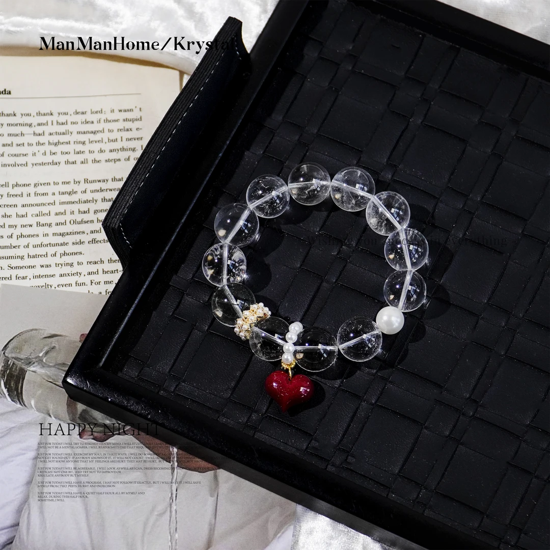 A349【心上】暖暖家天然白水晶手链多样性发货 发其一