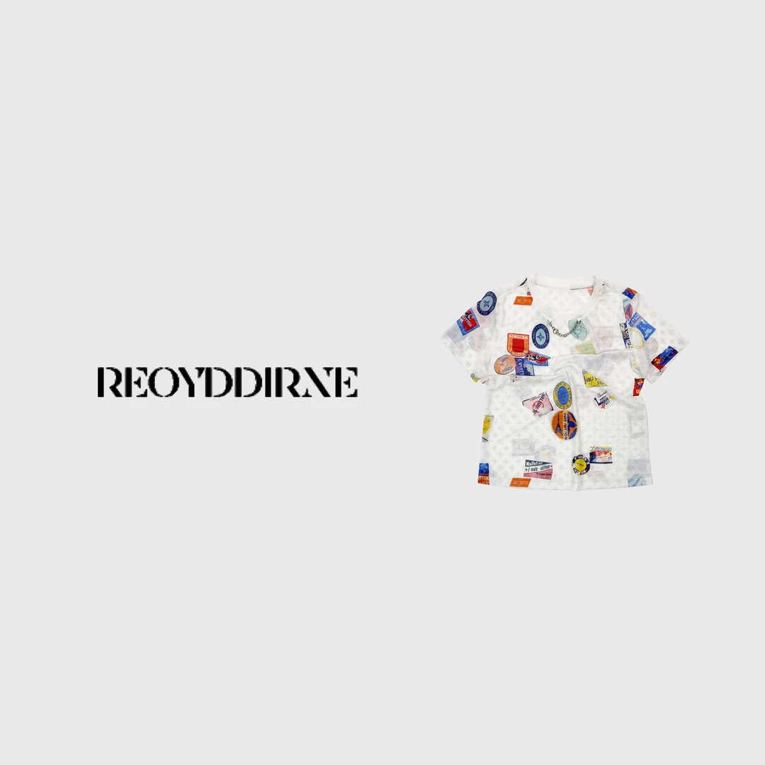 兔兔TUTU-【Reoyddirne】25夏季拼接链条时尚圆领网纱短袖T恤120099