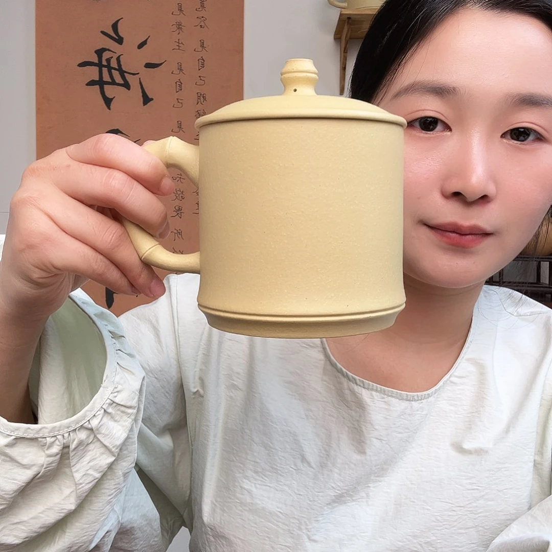 茶杯紫砂你**兮紫砂紫砂盖杯微瑕
