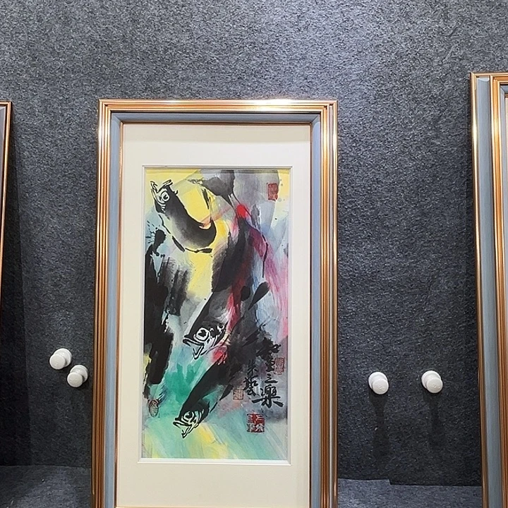 国画知鱼知乐纯手绘