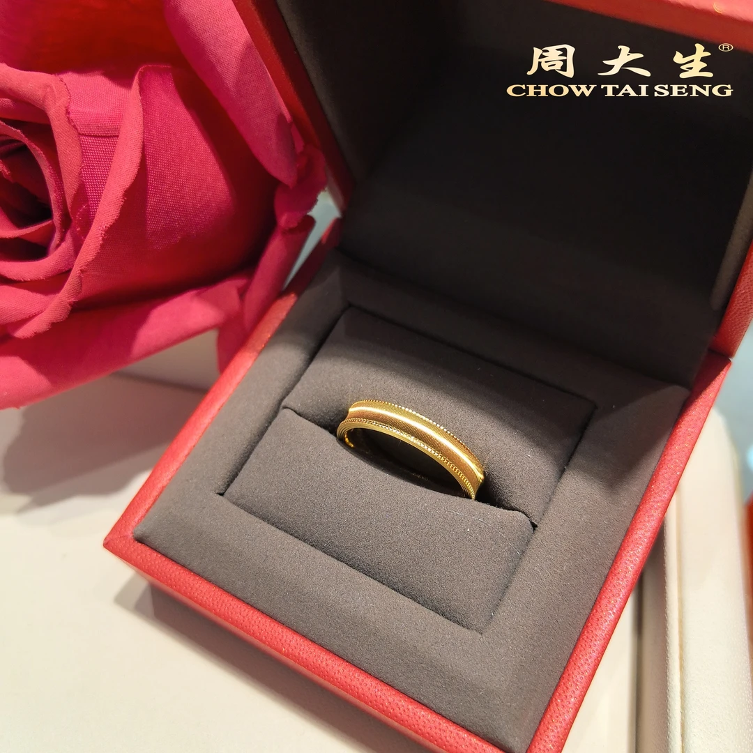 Chow Tai Seng/周大生【元旦跨年】足金猫眼999黄金戒指送女友礼物