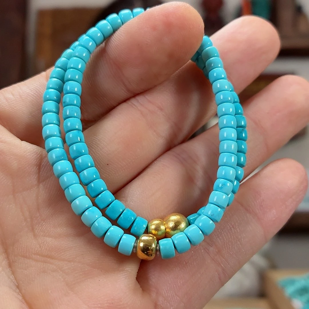 18K金镶嵌绿松石珠宝奇石