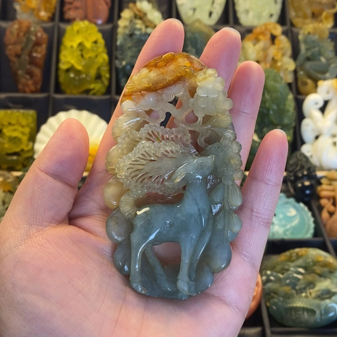 蛇纹石玉合金颈饰