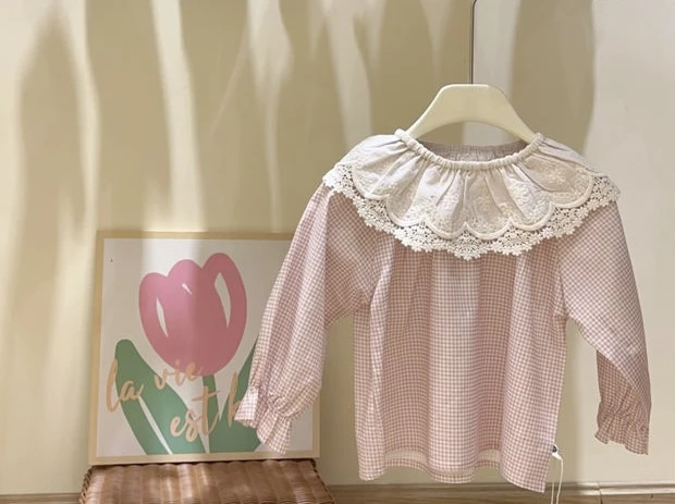 2025春女童格子衬衫碎花裤