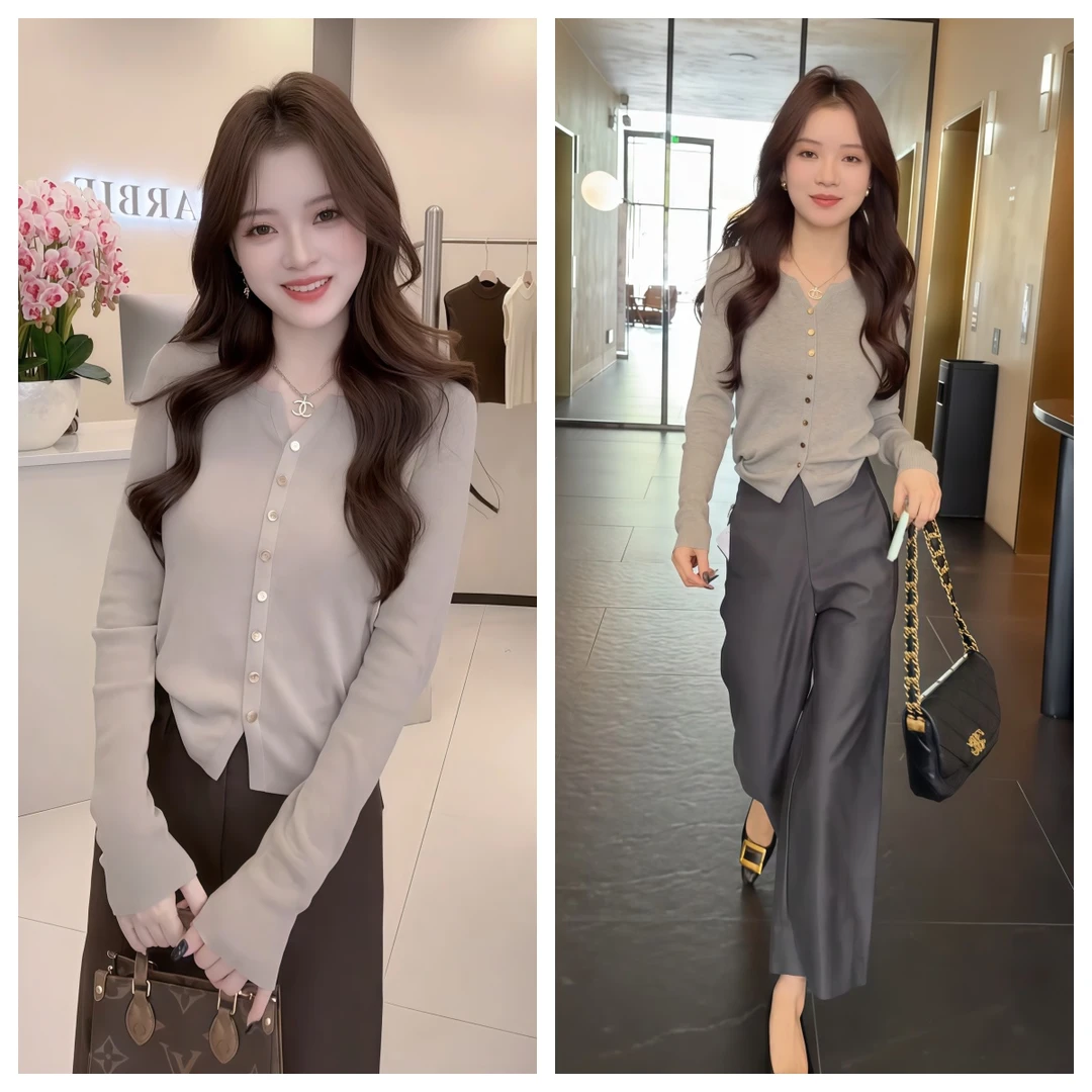 婷婷推荐2025秋季新款韩版轻奢时尚高腰直筒阔腿裤显瘦百搭裤