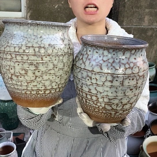 紫砂花盆瑕疵口17高21
