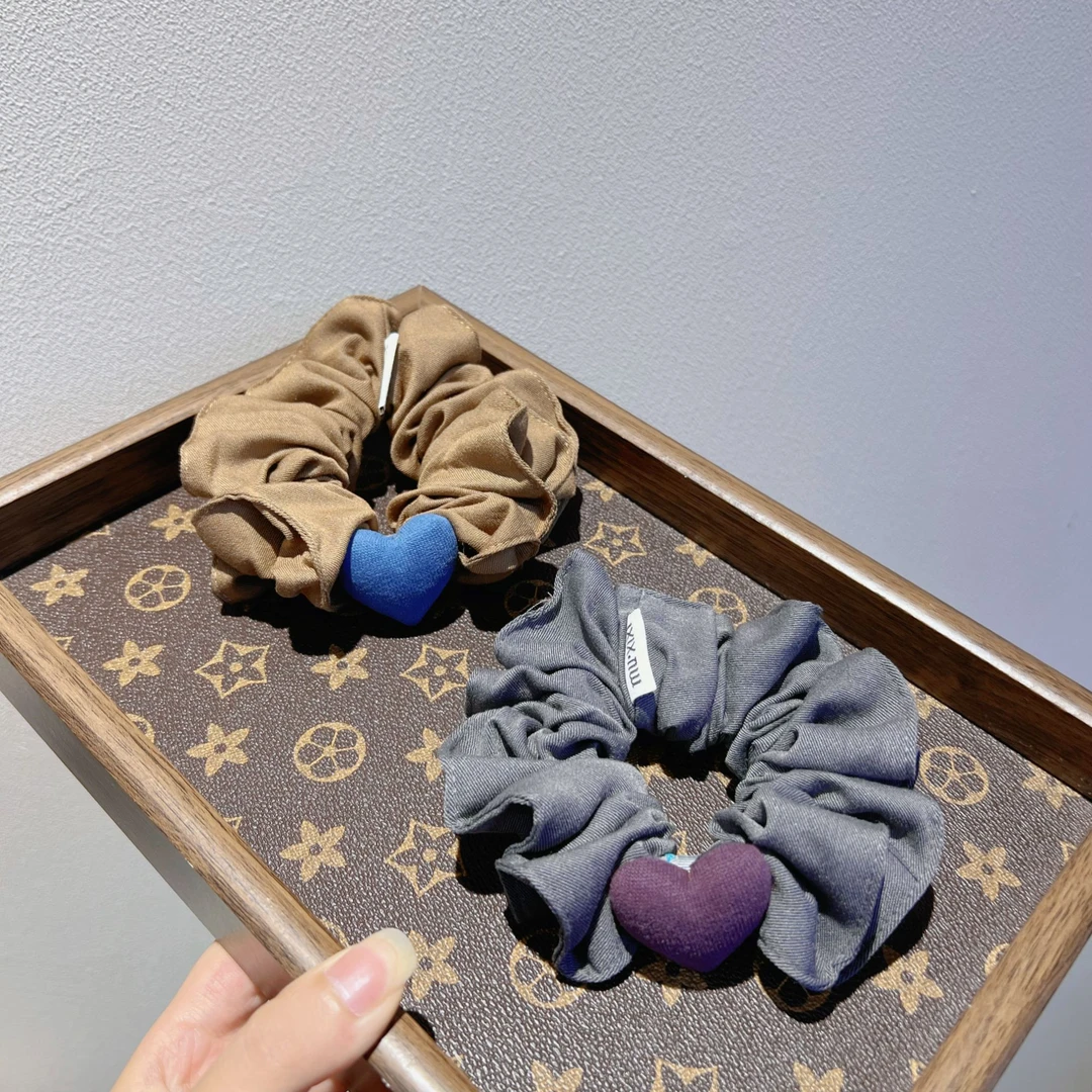 新款大肠发圈复古简约风韩系爱心百搭头饰皮筋原创设计扎头发发绳