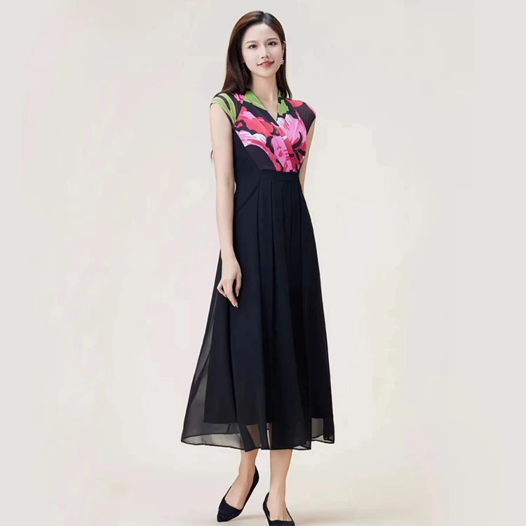 SUSSI/古色春夏新中式改良夏季法式复古印花连衣裙女中国风旗袍