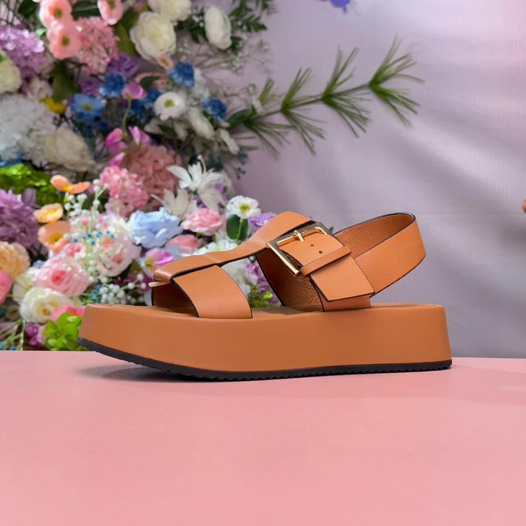 钟意宠粉-N047土黄色百搭女凉鞋22B16B-01-92