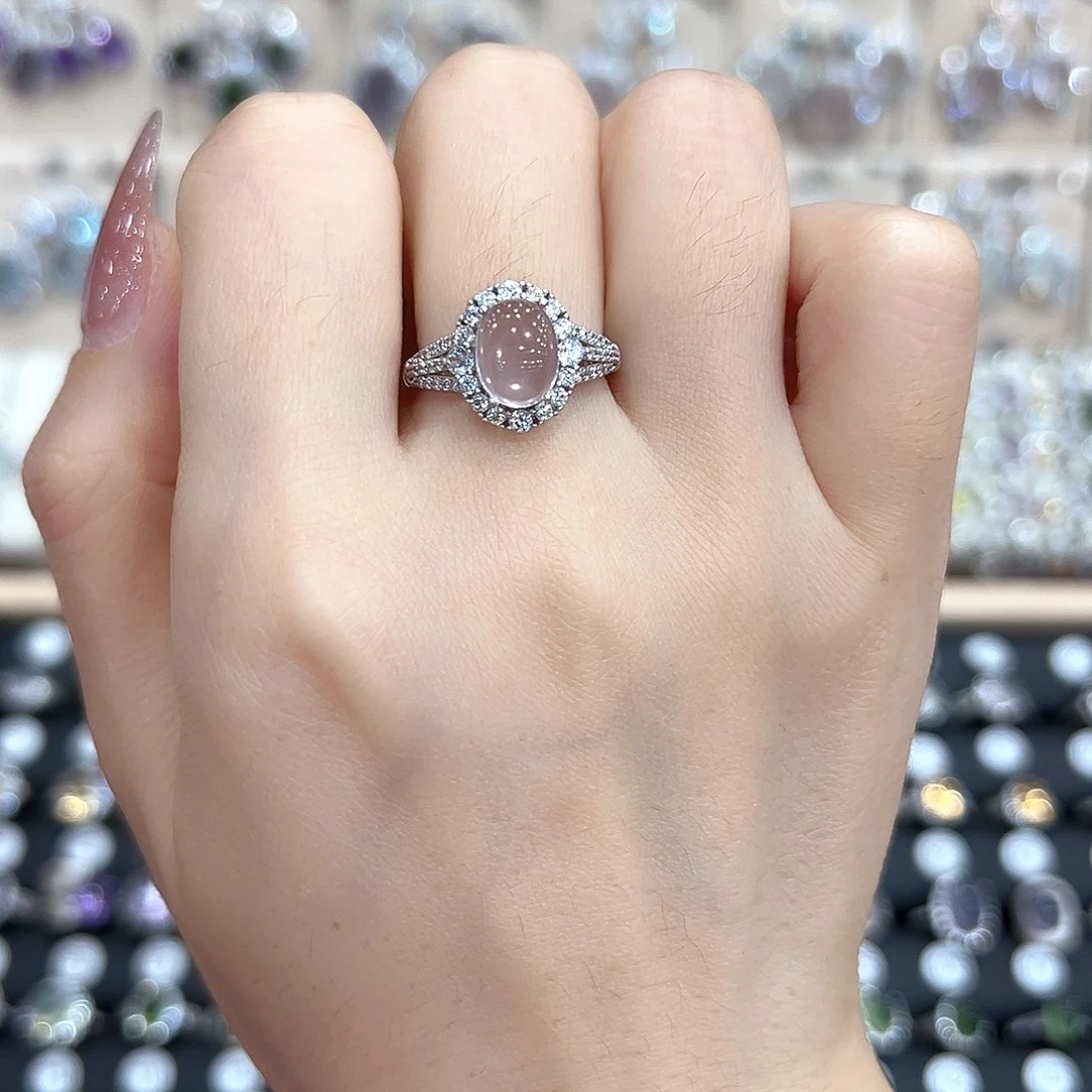 银S925镶嵌芙蓉石戒指