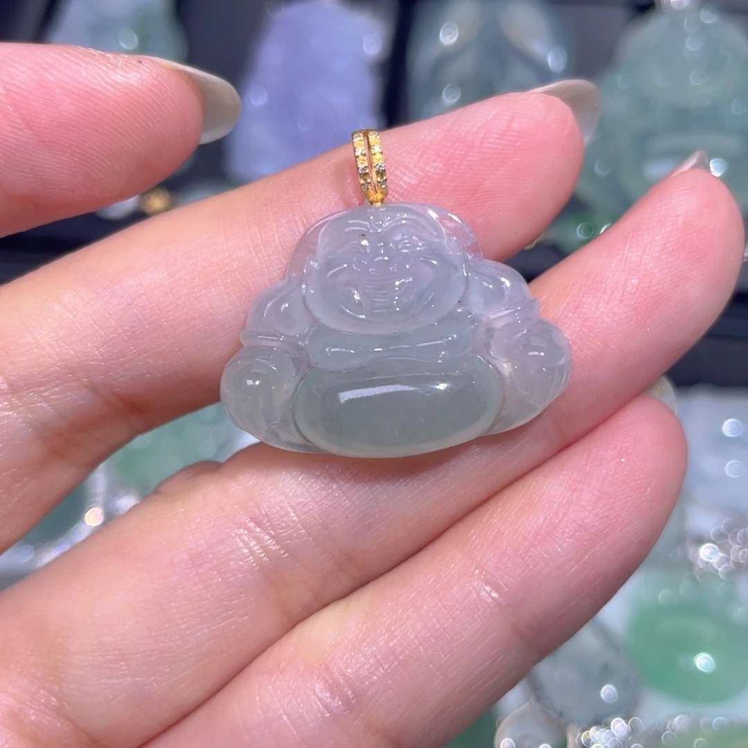 颈饰18K金镶嵌翡翠翡翠