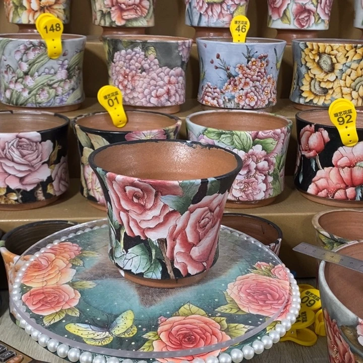 景德镇精品瑶晨花盆13/10.5