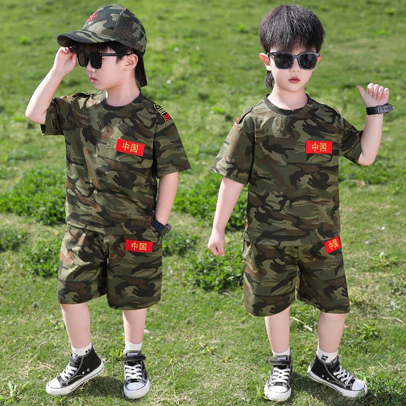 男童夏装套装2025新款儿童迷彩服中小童男孩夏季表演服训练夏令营