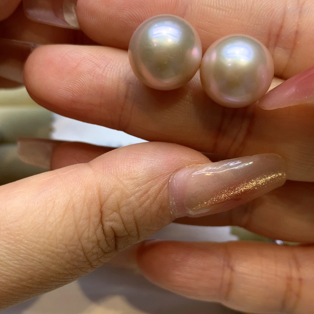 银S925镶嵌耳饰淡水珍珠