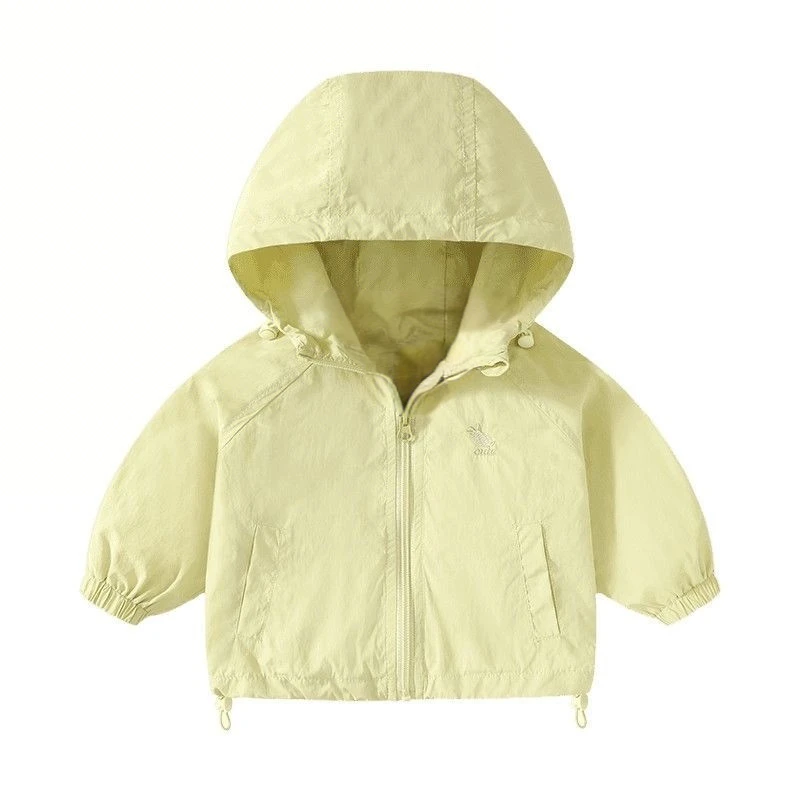 儿童单层防晒衣新款洋气2025宝宝上衣男女童薄款夏季韩版纯色外套