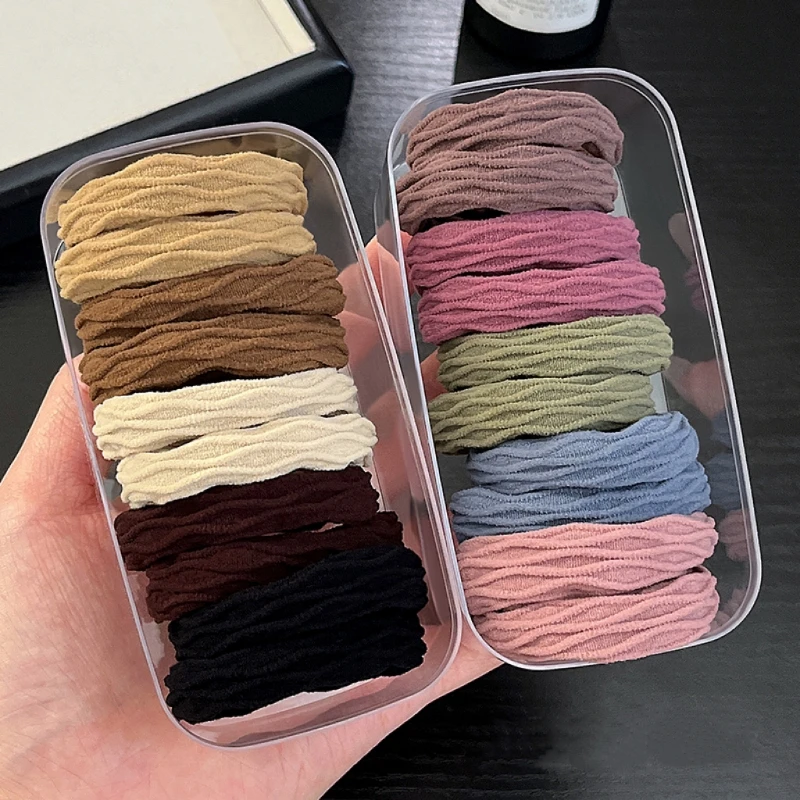 新款简约风加厚高端高马尾发绳高弹力耐用橡皮筋女扎头发圈发饰