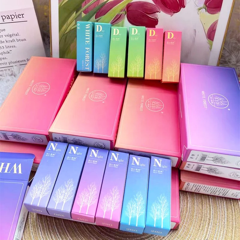 白色森林口红卫生巾夜用290便携姨妈巾极薄透气少女学生便宜gh