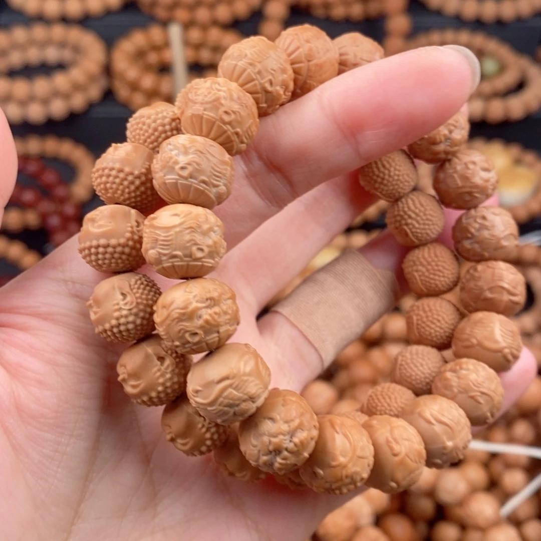 棒***米猴头核桃手串二等金虎 宝宝佛