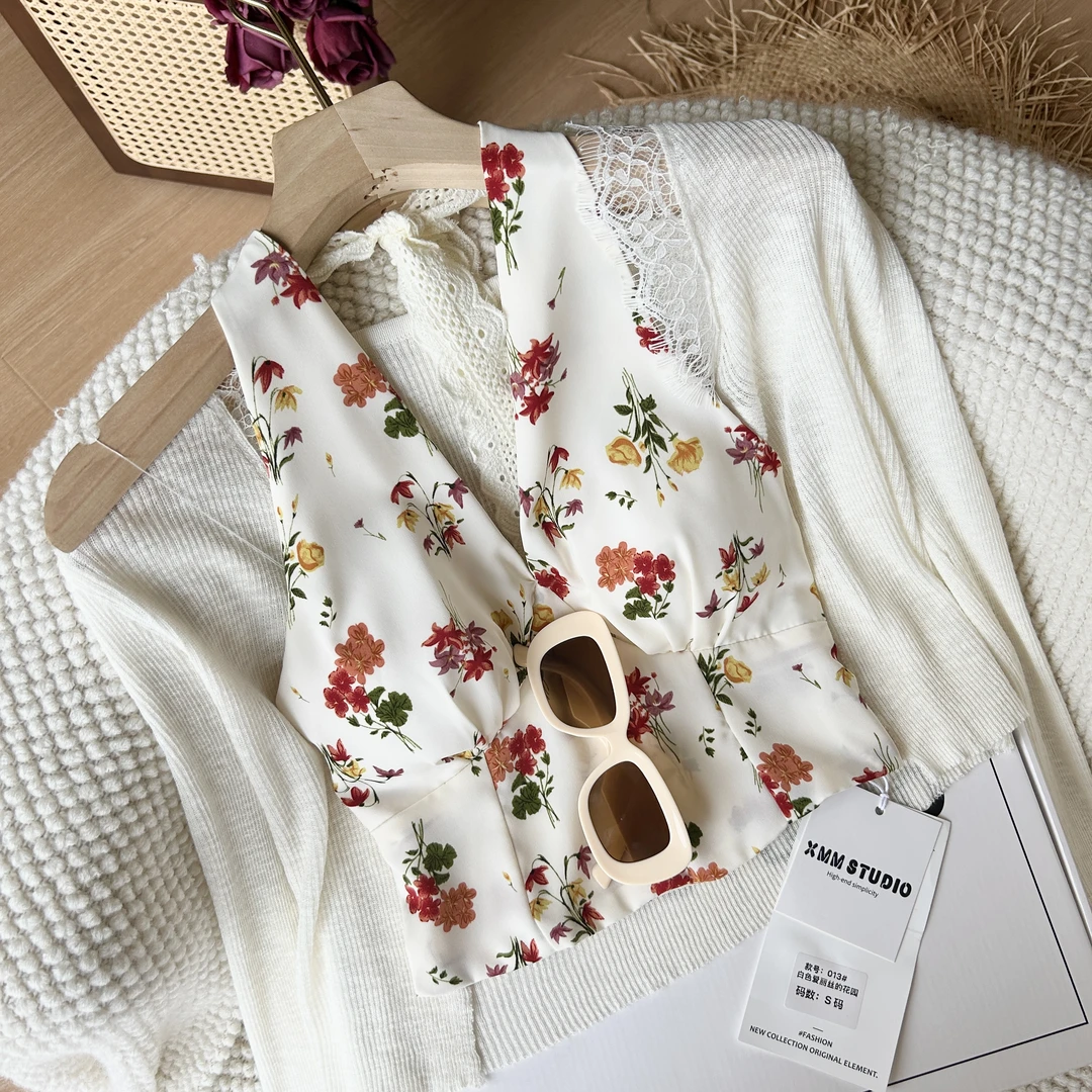 XMM【爱丽丝的花园】白色挂脖吊带