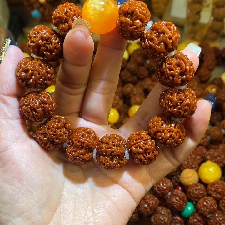 金刚菩提手串205玉化琉璃黄