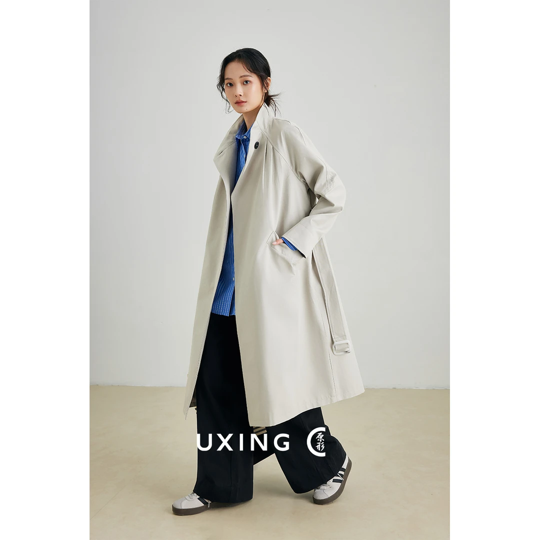 原形立领高级感立领风衣外套2025秋季气质显瘦女士大衣90193