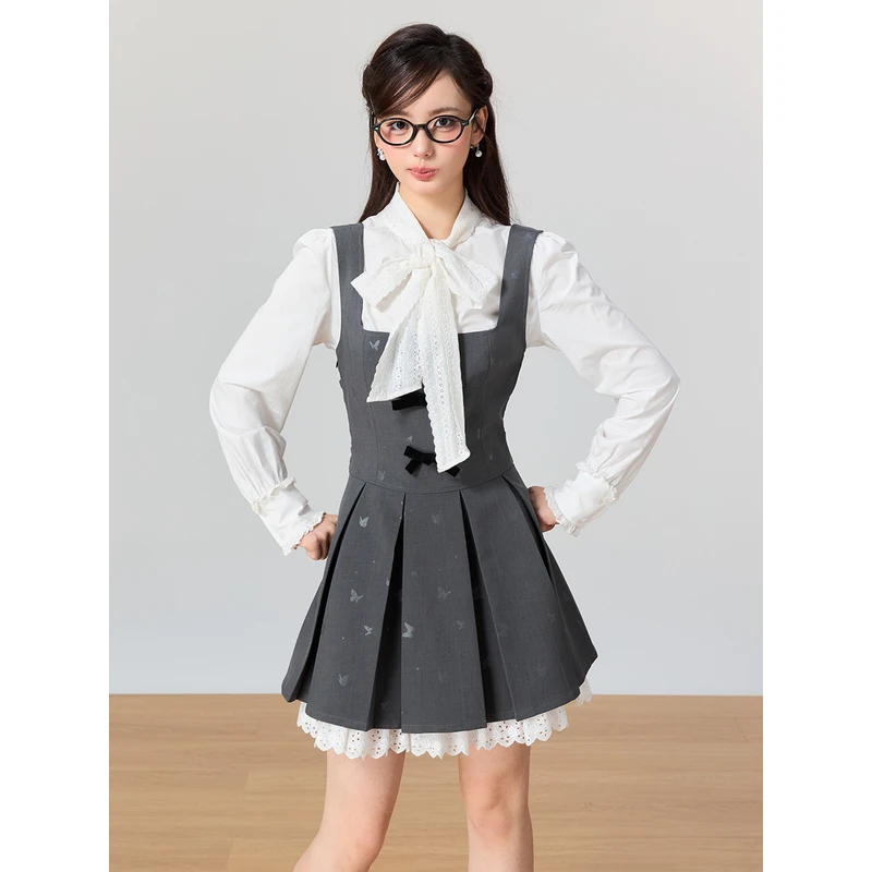 FMray Miu系千金学院风贵感收腰百搭公主吊带连衣裙