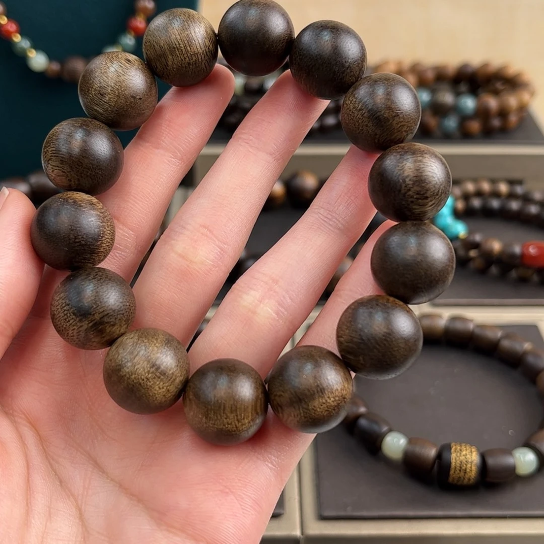 沉香碎屑沉香16mm海南莺歌绿奇楠沉水级