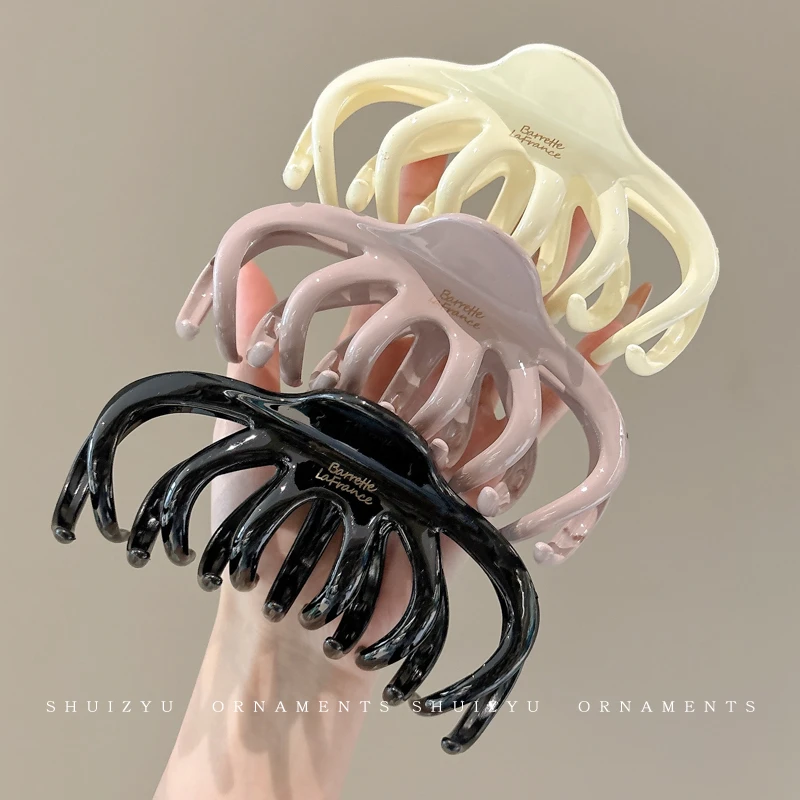 南瓜抓夹女2025新款高级感大号鲨鱼夹头发发夹发量多夹子头饰发卡