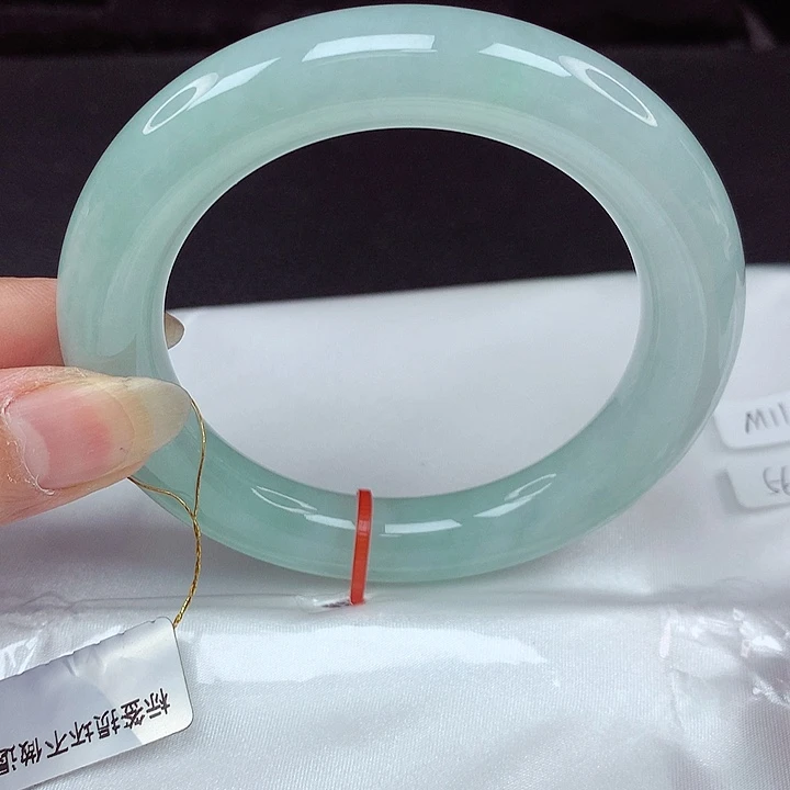 翡翠未镶嵌手镯57胖圆959