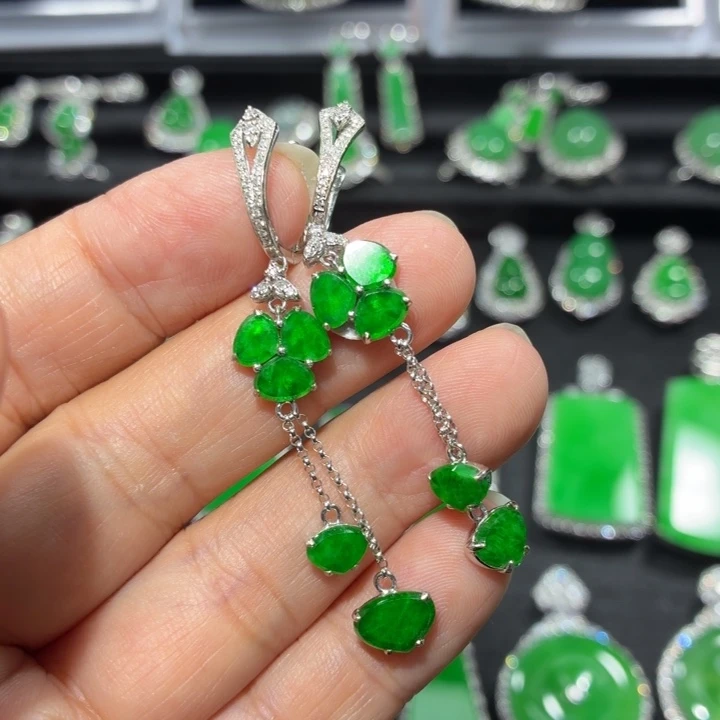 翡翠18K金镶嵌吊坠(不含链)翡翠