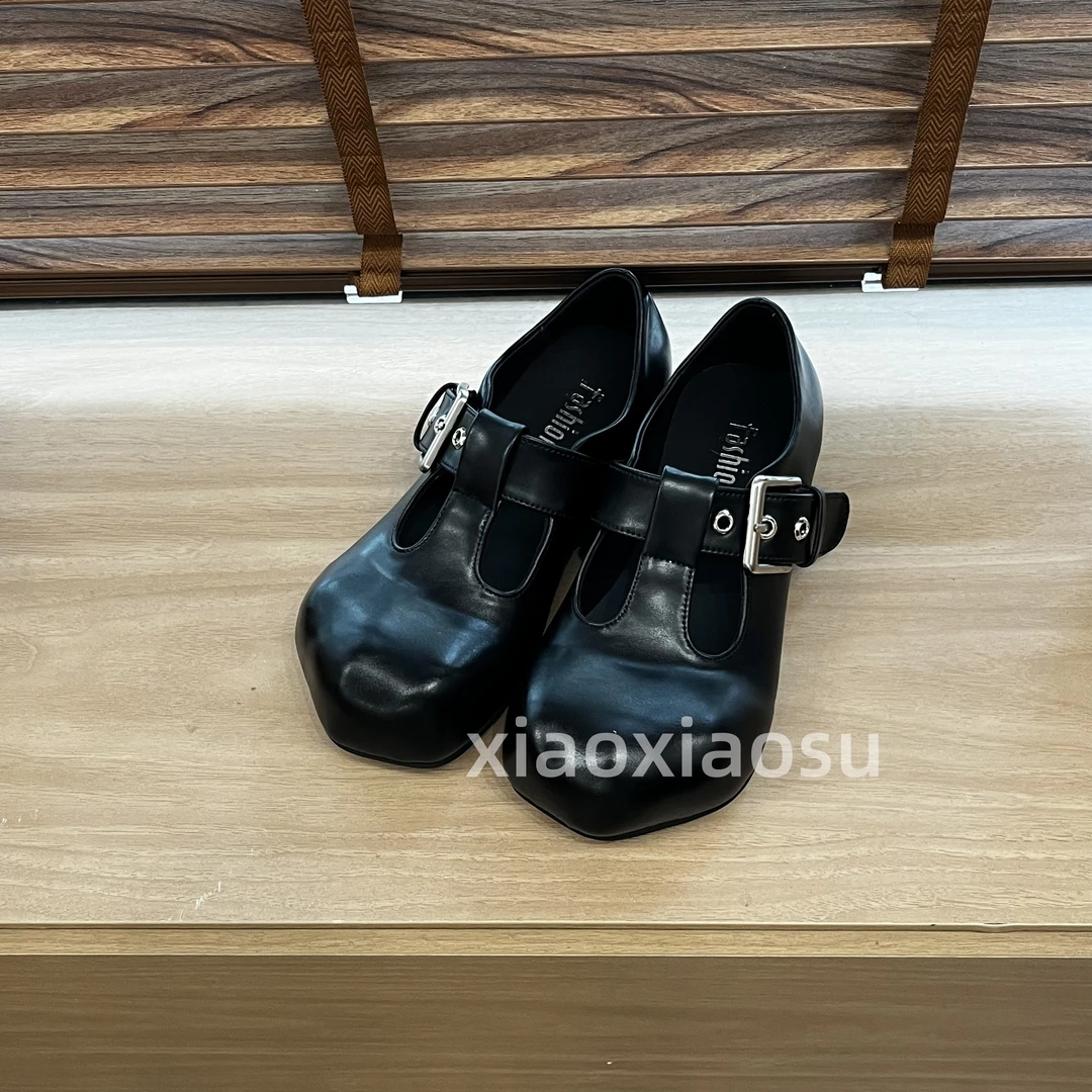 小小苏-小蔓-复古厚底英伦风圆头猫爪鞋春季百搭;ECX23015