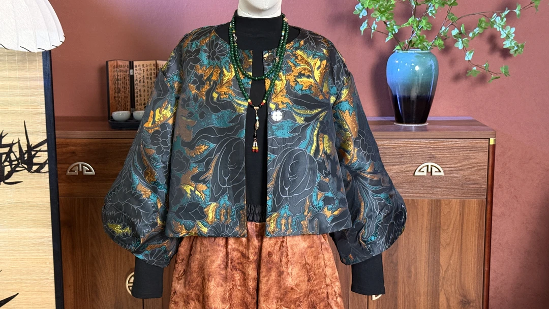 【宋锦流光】新中式上衣江南刺绣针织重工外搭立体提花秋季新品