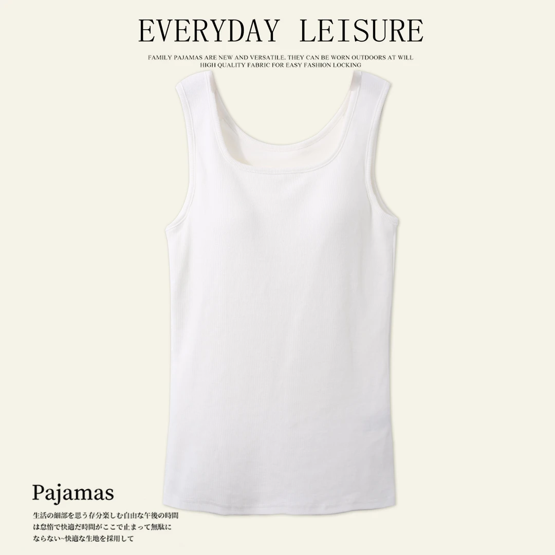 春夏季女士背心吊带舒适一字领无袖简约时尚01560通勤百搭