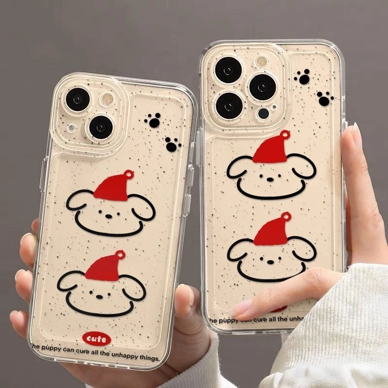 红帽小狗狗适用苹果16promax手机壳iphone13/15防摔14/12/11创意7