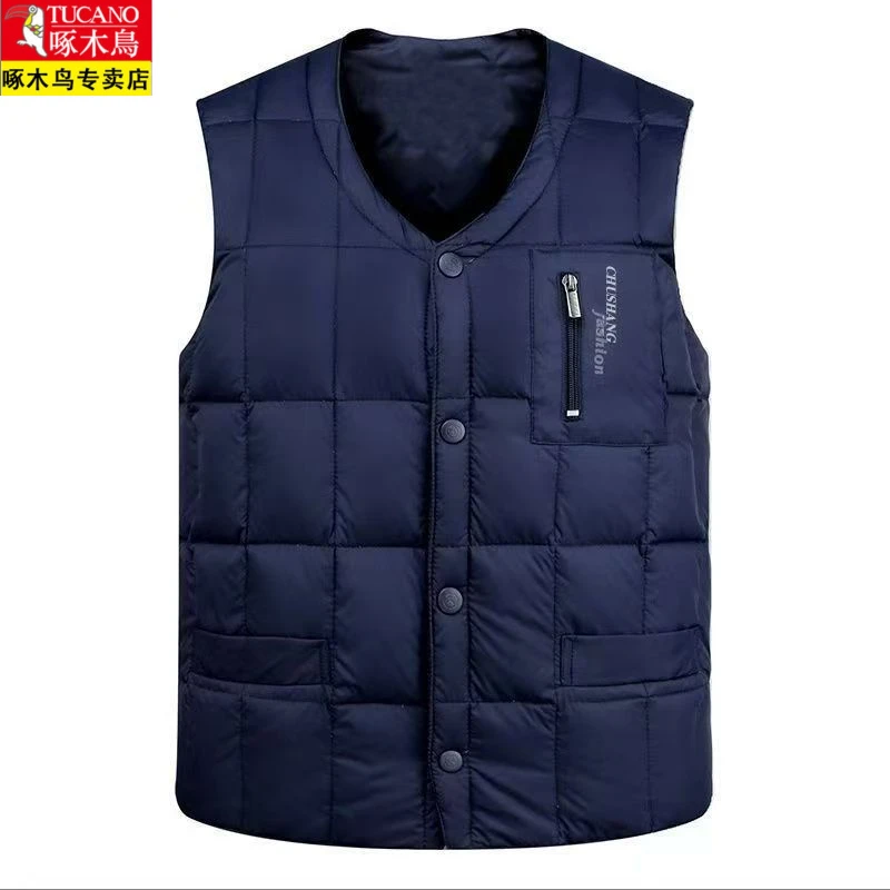 TUCANO/啄木鳥中老年羽绒马甲男士冬季大码坎肩保暖爷爷内胆背心